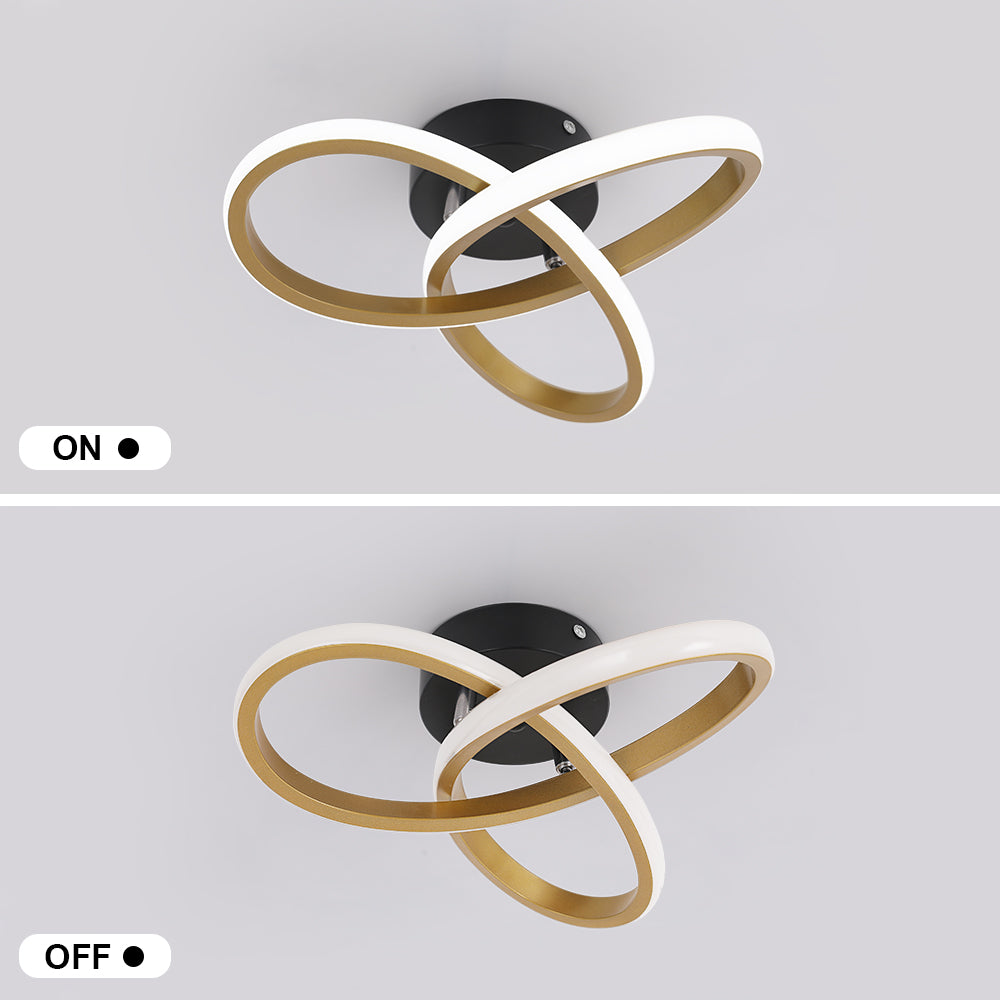 Modern Curl Lamp - Chandelier - Gold - Aisle or Hall Lamp - LED Lighting - Ceiling Lamp