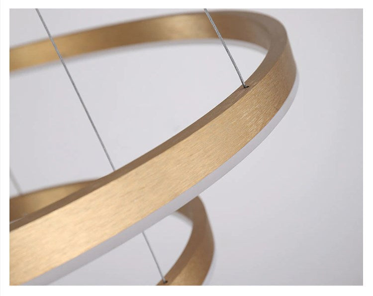 3 Ringen - Hanglamp - Kroonluchter - Goud - Dimbaar Met Afstandsbediening