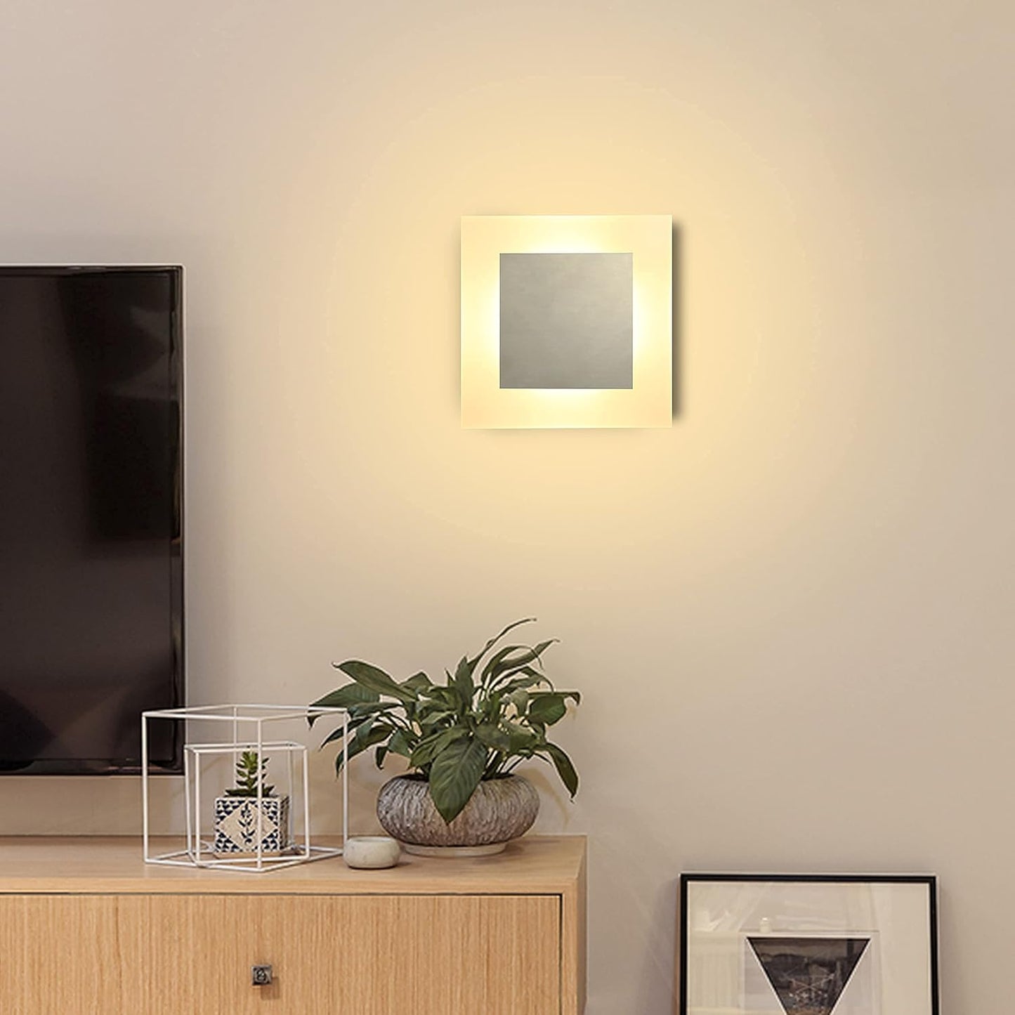 LuxiLamps - Led Wandlamp - Moderne Wandverlichting - 3000K Warm Wit - Hal lamp - Trappenhuis - 16 cm