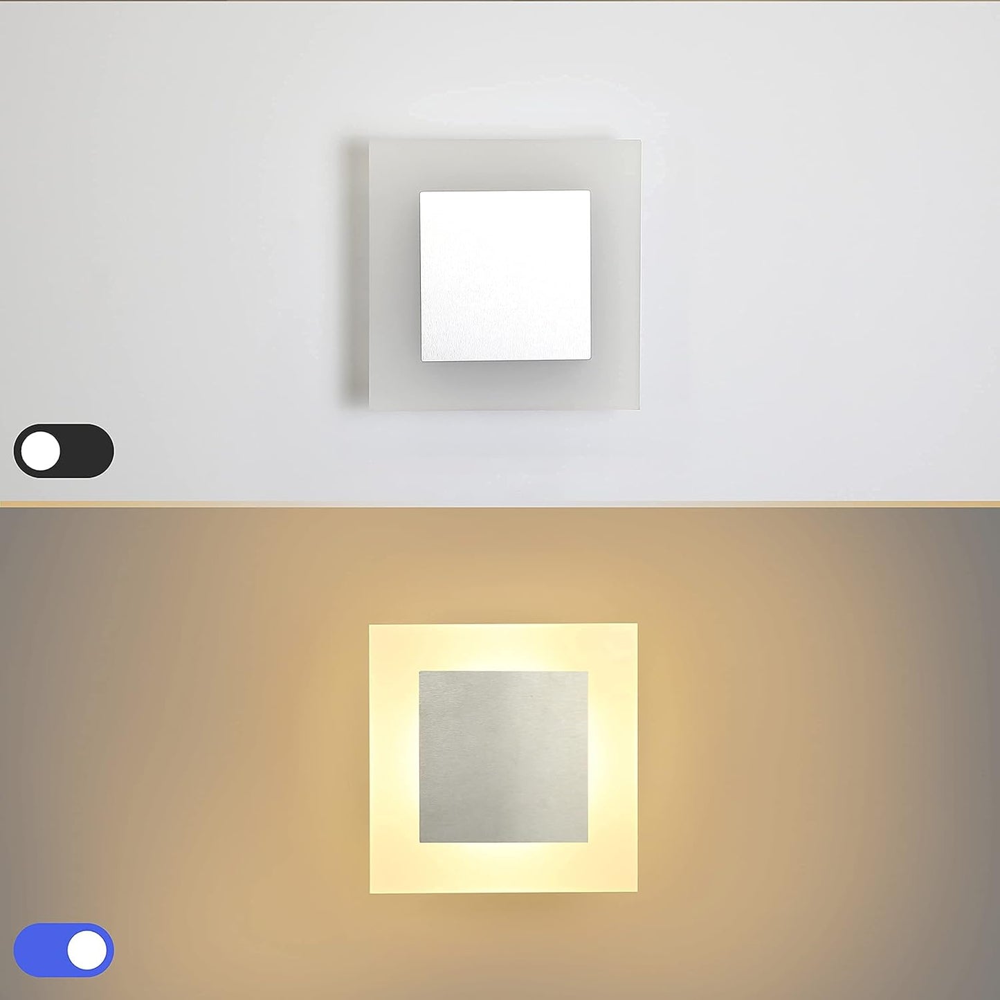 LuxiLamps - Led Wandlamp - Moderne Wandverlichting - 3000K Warm Wit - Hal lamp - Trappenhuis - 16 cm