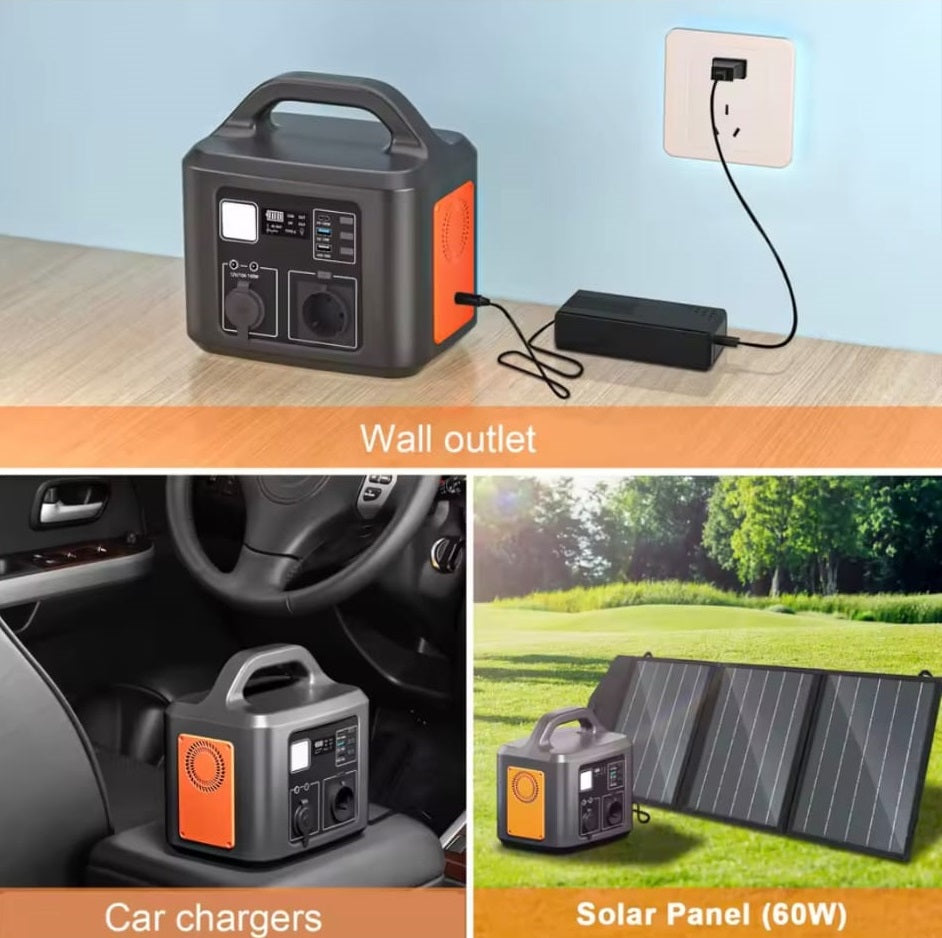 Draagbare Krachtcentrale - 600 W - Stroomgenerator - 538 Wh - Generator LED-Zaklamp - Mobiele Stroomgenerator Voor Reizen/Kamperen/Buiten