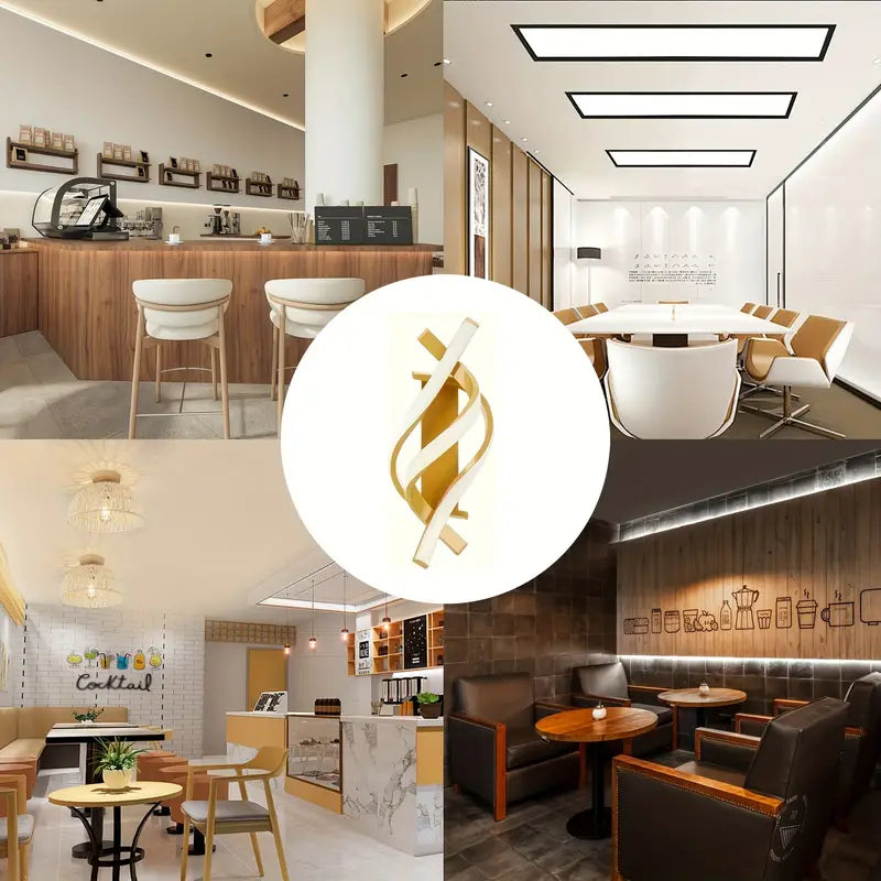 Flightmode - Moderne Muurlamp | Verlichting | Hanglamp | Wandlamp | Voor Huiskamer, Slaapkamer | Spiraal | Elektrisch | Goud