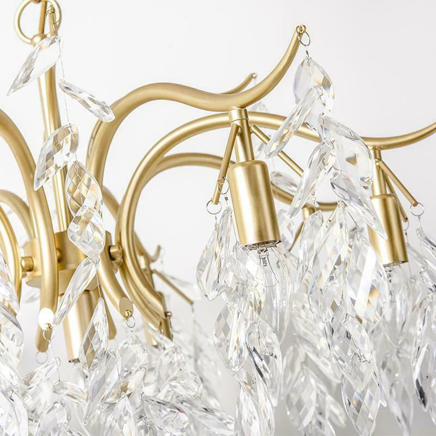 LuxiLamps - 9 Arm Kristallen Kroonluchter - Crystal Chandelier - Goud - Hanglamp - Woonkamerlamp - Moderne lamp - Plafonniere