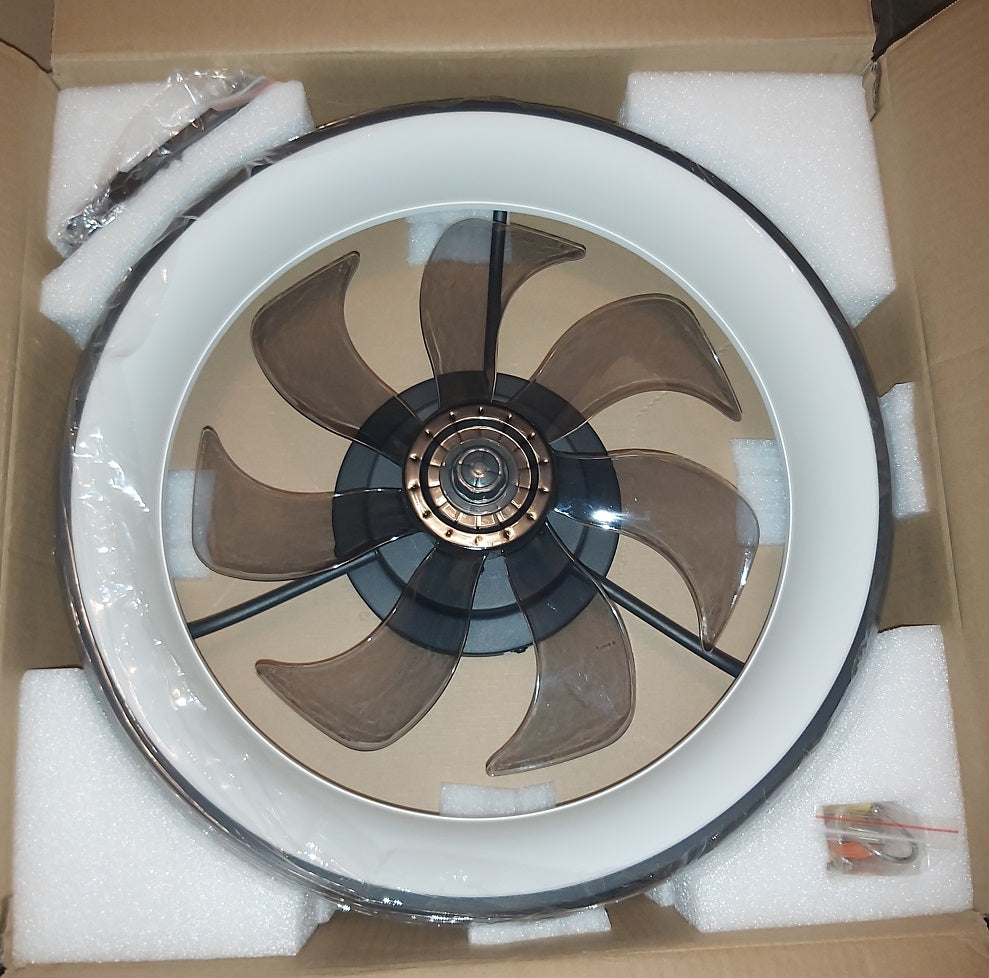 LuxiLamps - LED Ventilator Plafondlamp - Plafondventilator - Zwart - Met Dimmer - 50 cm - 6 Standen Ventilator - Keuken Lamp - Woonkamerlamp - Moderne Lamp