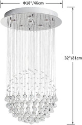 Crystal Chandelier - Modern Chic Pendant Light - Adjustable Chain - Width 45 cm - 6 GU10 Bulbs - For Living And Dining Rooms