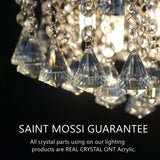 Crystal Chandelier - Modern Chic Pendant Light - Adjustable Chain - Width 45 cm - 6 GU10 Bulbs - For Living And Dining Rooms