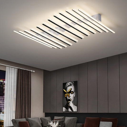 12 Waves Plafondlamp - Smart lamp - Zwart - Moderne Lamp - Afstandsbediening en APP - Woonkamerlamp - Plafonniere