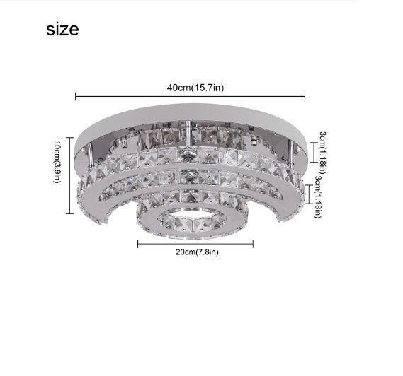 LuxiLamps - Sun & Moon Ceiling Lamp - Crystal LED Chandelier - 3 Colors - Modern Living Room Lamp - 40 cm - Ceiling Lamp