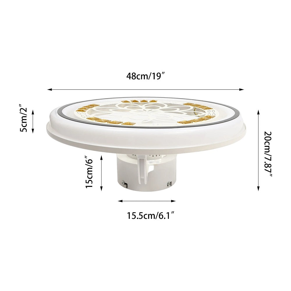LuxiLamps - Crystal Ventilator Plafondlamp - Plafondventilator - Kristallen - Dimbaar - 50 cm - 6 Standen Ventilator - Keuken Lamp - Woonkamerlamp - Moderne lamp