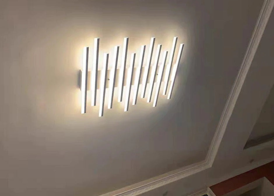 LuxiLamps - 12 Music Note Ceiling Lamp - Smart Lamp - Black - Modern Lamp - Remote Control and APP - Living Room Lamp - Ceiling Lamp