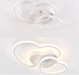 Modern Heart LED Ceiling Light - White - Dimmable With Remote Control - For Living And Dining Room - Ceiling Fixture