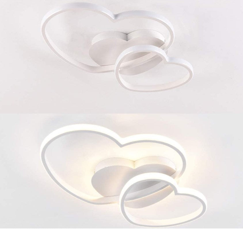 Modern Heart LED Ceiling Light - White - Dimmable With Remote Control - For Living And Dining Room - Ceiling Fixture