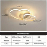 Modern Heart LED Ceiling Light - White - Dimmable With Remote Control - For Living And Dining Room - Ceiling Fixture