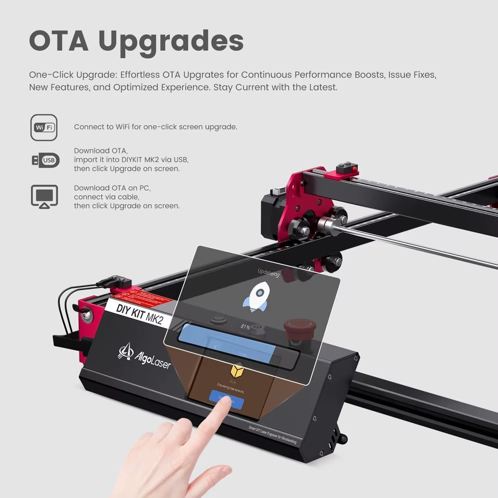 Laser Graveermachine 10W - 3.5 Inch Touchscreen - Laser Cutter - Laserprinter All In One - Graveren - Display - Zwart - Hout Acryl Laser Snijmachine - Bedienbaar Met APP
