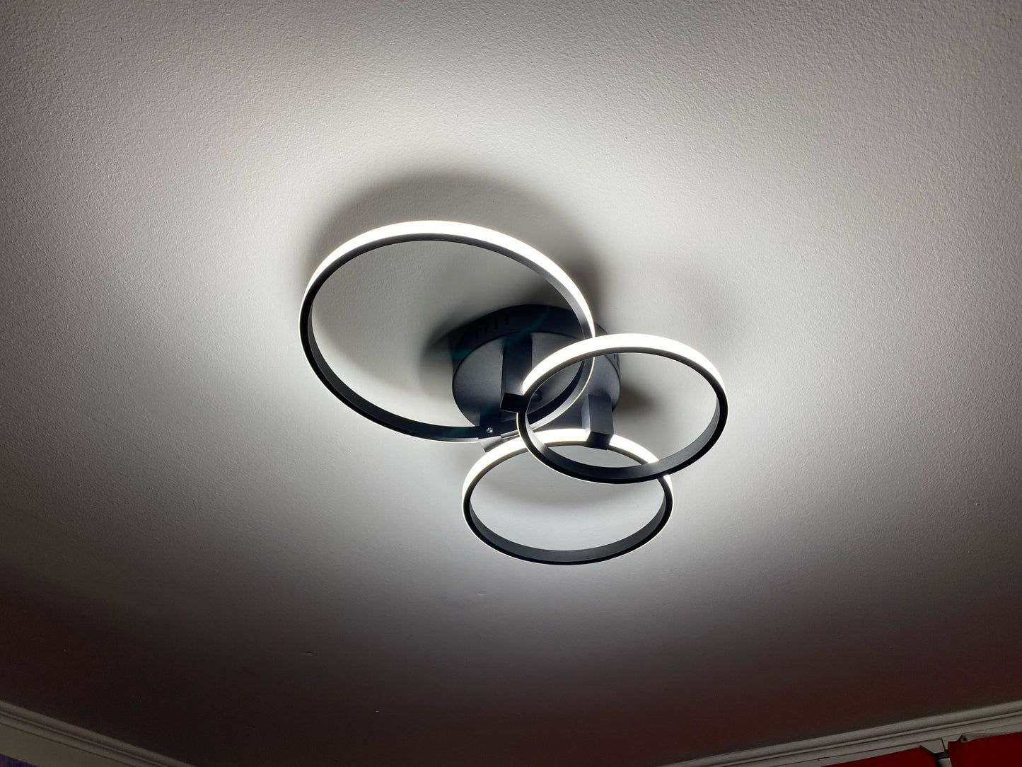 3 Ringen Plafondlamp - Zwart - Afstandsbediening - Dimbaar Met App - Smart Lamp - Woonkamerlamp - Moderne lamp - Plafoniere