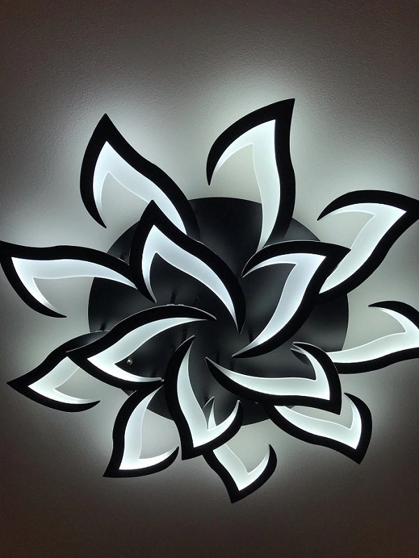 LuxiLamps - 14 Star Ceiling Lamp Black - With Remote Control - Smart Lamp - Dimmable With App - Living Room Lamp - Modern Lamp - Ceiling Lamp