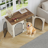 Dog Crate - Furniture - Dog Cage - Dog House - Dog Pen - Side Table - Coffee Table - 3 Doors - 100 × 60 × 63 cm - White