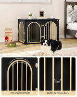 Dog Crate - Furniture - Dog Cage - Dog Kennel - Dog Pen - Side Table - Coffee Table - 3 Doors - 100x60x63 cm - Black