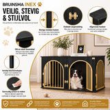 Dog Crate - Furniture - Dog Cage - Dog Kennel - Dog Pen - Side Table - Coffee Table - 3 Doors - 100x60x63 cm - Black