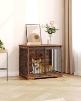 Dog Crate - Furniture - Dog Cage - Dog Kennel - Dog Pen - Coffee Table - 2 Doors - Sliding Door - 49×69×64.5 Cm - Brown