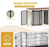 Dog Crate - Furniture - Dog Cage - Dog Kennel - Dog Box - Coffee Table - Sliding Door - 4 Doors - 136 x 49 x 65 cm - White