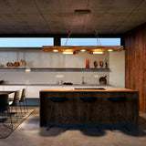 Industrial Wood And Metal Pendant Light - Antique Chandelier - Length Approx. 120 cm - E27 - Adjustable - For Kitchens And Dining Rooms