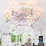 Industrial Retro Ceiling Fan With Light - White - Ø52 cm - 6x E27-Sockets - 6 Speeds - App And Remote Control