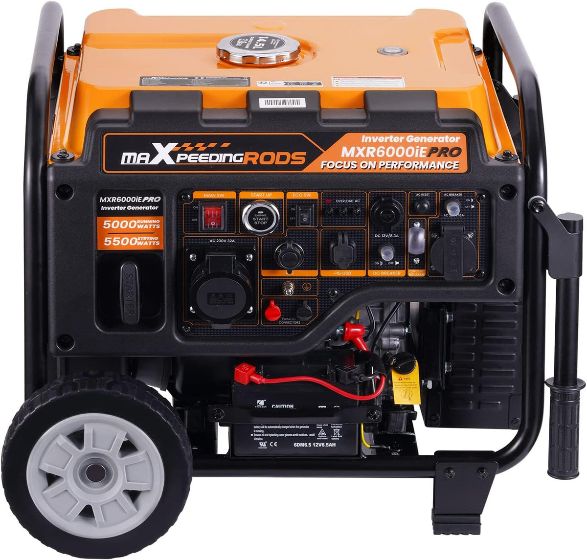 Inverter Stroomgenerator 5500 W - Parallel Benzine Generator - 4-Takt - Superstil 73dB - Power 10H voor RV - 14.5L Brandstoftank - ATS-interface - E-starter