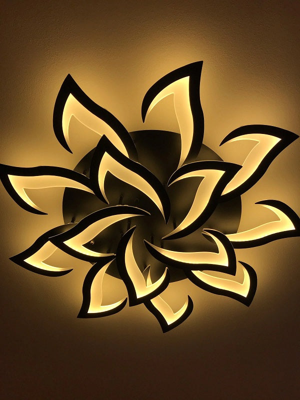 LuxiLamps - 14 Star Ceiling Lamp Black - With Remote Control - Smart Lamp - Dimmable With App - Living Room Lamp - Modern Lamp - Ceiling Lamp