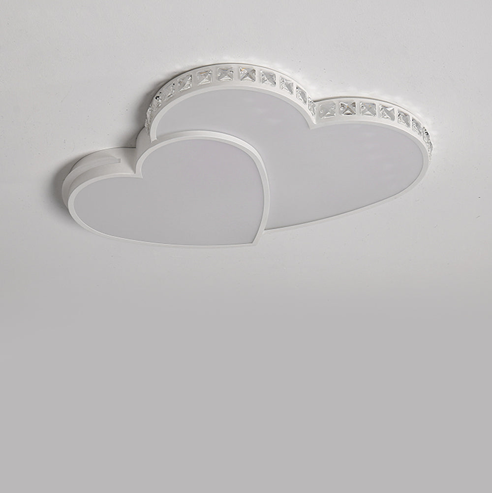 LuxiLamps - Kristallen Harten Plafondlamp - Wit - Koud Wit - Woonkamerlamp - Moderne lamp - Plafonnière