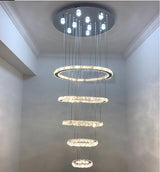 Crystal Pendant Light - 5-Ring Chandelier - Crystal LED Pendant Lamp - 3 Colors - Living Room Lamp - Modern Lamp - Pendant Light