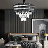 Crystal Chandelier - Black - Pendant Light - Living Room Lamp - Modern Lamp - Ceiling Light