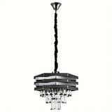 Crystal Chandelier - Black - Pendant Light - Living Room Lamp - Modern Lamp - Ceiling Light