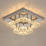 K9 Crystal LED Ceiling Light - Stainless Steel - Warm White - 24 W - Surface Mounting - Wall Switch