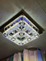 K9 Crystal LED Ceiling Light - Stainless Steel - Warm White - 24 W - Surface Mounting - Wall Switch