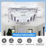 Crystal Chandelier - Crystal LED Ceiling Light - Living Room Lamp - 37 cm - With Remote Control - Modern Lamp - 3 Tiers