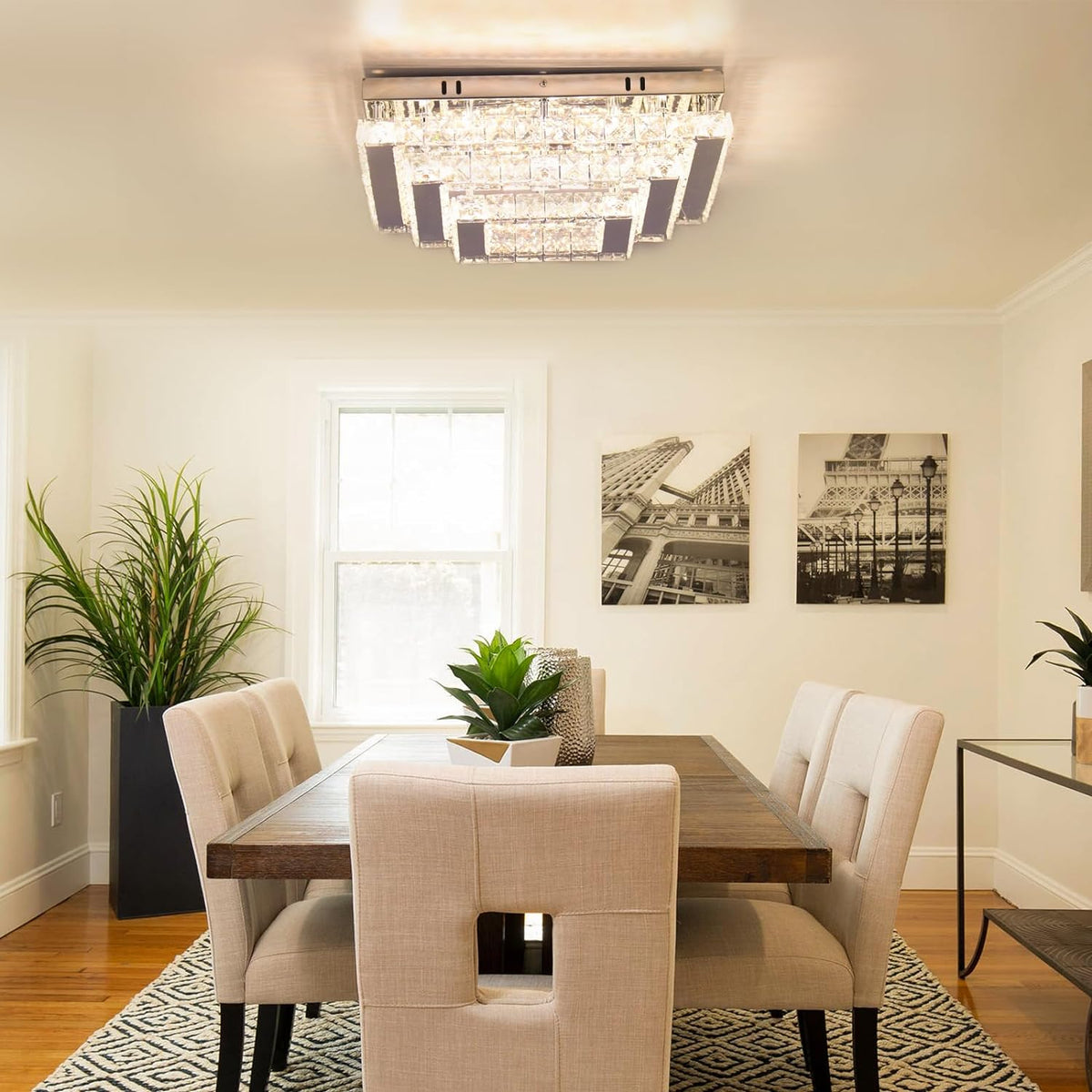 Crystal Chandelier - Crystal LED Ceiling Light - Living Room Lamp - 37 cm - With Remote Control - Modern Lamp - 3 Tiers