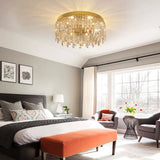 Gold LED Ceiling Chandelier - Ø 50 cm - 3 Switchable White Light Colours - With Decorative Hangers - Luxury Home Decoration