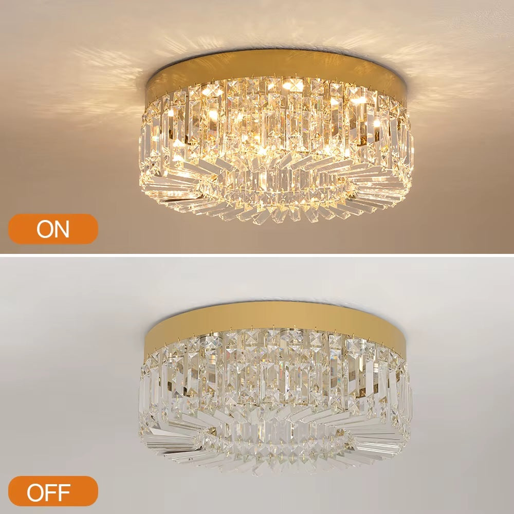 Gold LED Ceiling Chandelier - Ø 50 cm - 3 Switchable White Light Colours - With Decorative Hangers - Luxury Home Decoration