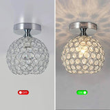 Crystal Ceiling Lamp - Round LED Crystal - Chandelier - Silver - Hallway or Entryway Lamp - Crystal LED Lamp - Flush Mount