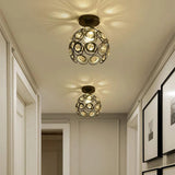 Crystal Ceiling Lamp - LED Round Crystal - Chandelier - Black - Aisle or Hall Lamp - Crystal Led Lamp - Ceiling Light