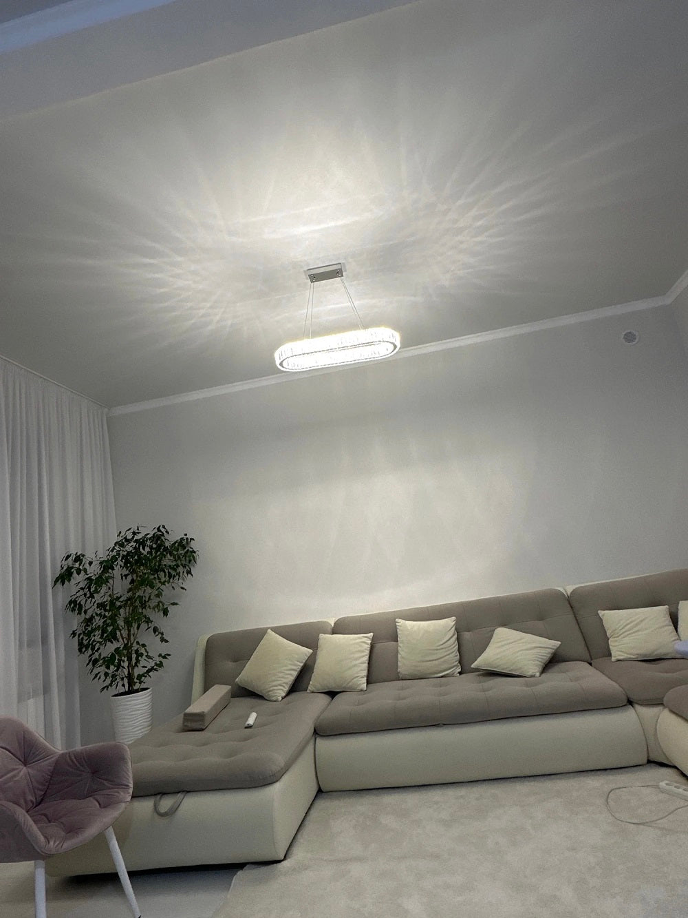 Kroonluchter - Crystal Led Hanglamp - Woonkamerlamp - 57cm - Met Afstandsbediening - Moderne lamp - Hanglamp