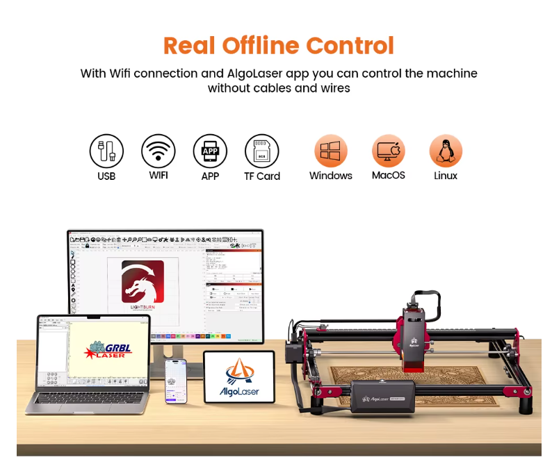 Laser Engraving Machine - Engraving Machine - Black - Engraver - 5W - With Rotary Roller - Laser Cutter - Wood Acrylic Laser Cutting Machine - Ultra-thin Laser