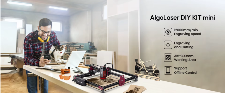 Laser Engraving Machine - Engraving Machine - Black - Engraver - 5W - With Rotary Roller - Laser Cutter - Wood Acrylic Laser Cutting Machine - Ultra-thin Laser