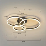3 Ring LED Ceiling Light - Black - Dimmable With Remote Control And App - For Living And Dining Room - Ceiling Fixture