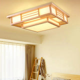 LED Ceiling Light Wood - Dimmable With Remote Control - Modern Wooden Lamp - 45 cm - Ceiling Light