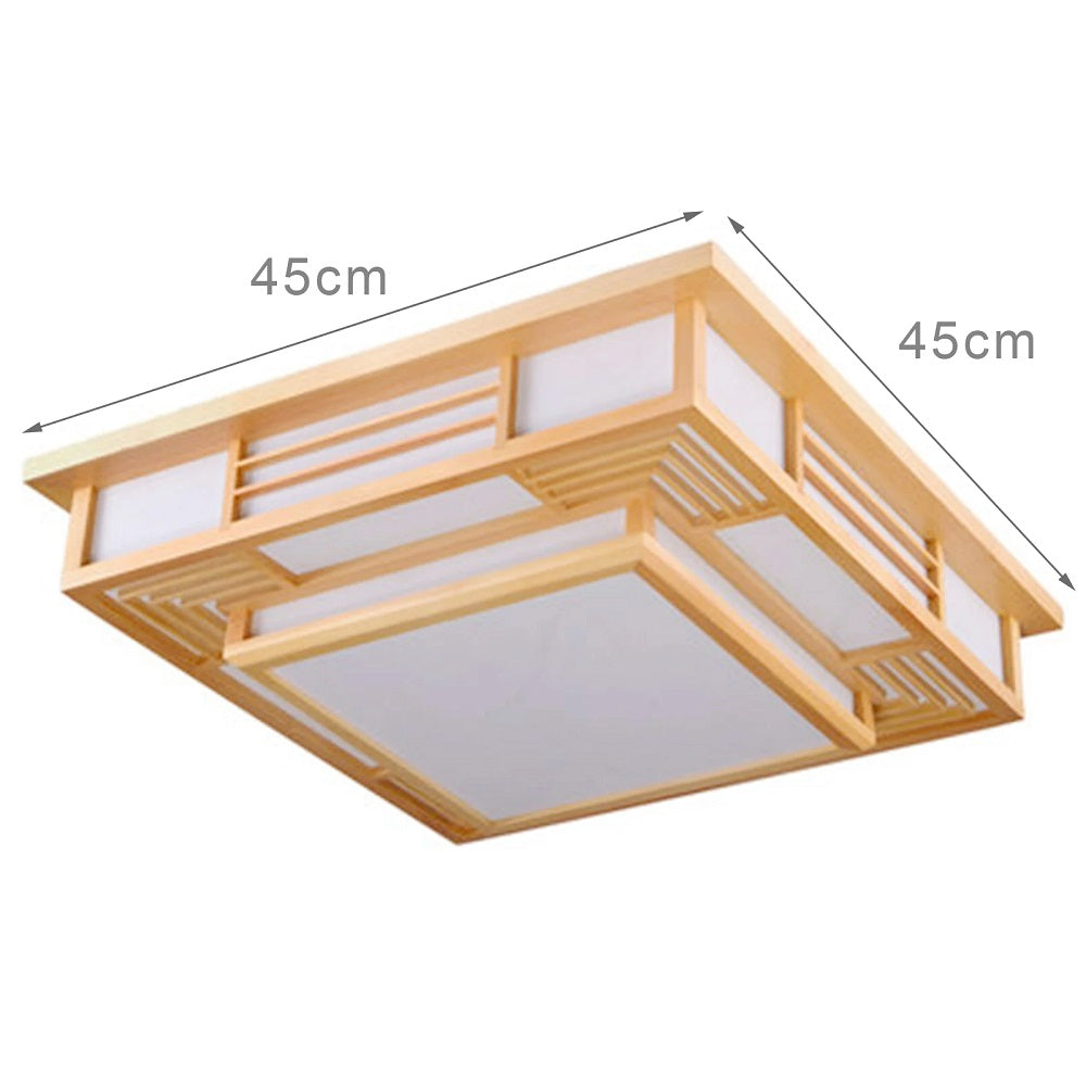 LED Ceiling Light Wood - Dimmable With Remote Control - Modern Wooden Lamp - 45 cm - Ceiling Light