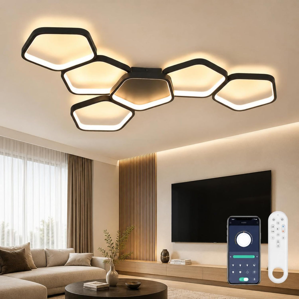 Plafondlamp Zwart 88 cm