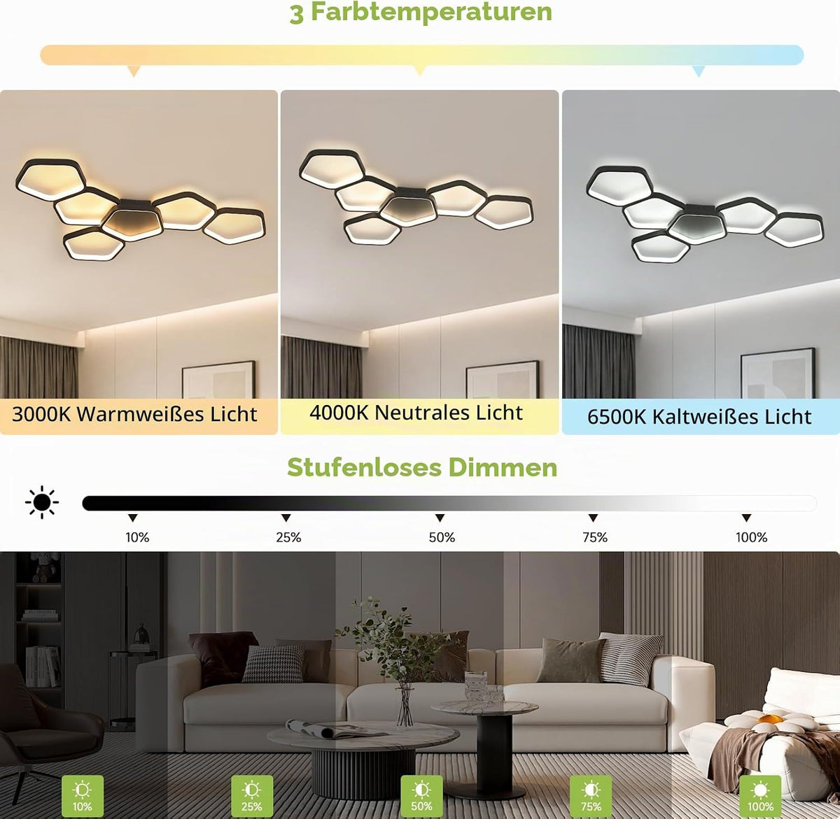 Plafondlamp Zwart 88 cm