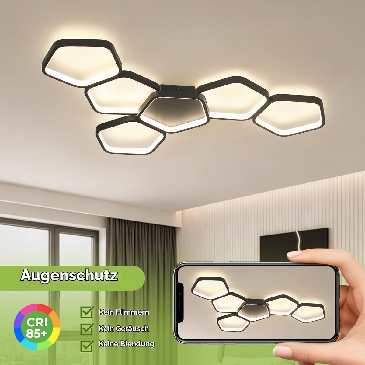 Plafondlamp Zwart 88 cm